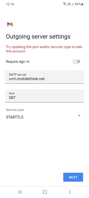 Select Security type