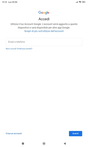 Inserisci il tuo indirizzo Gmail e seleziona Avanti