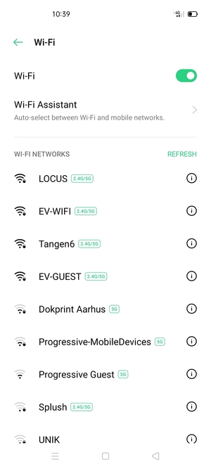 Select the wireless network you want to connect to