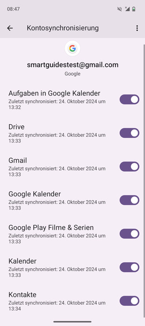 Stellen Sie sicher, dass Kontakte ausgewählt ist