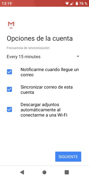 Seleccione SIGUIENTE