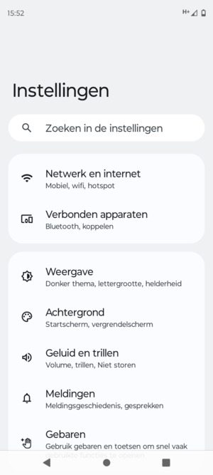 Selecteer Netwerk en internet