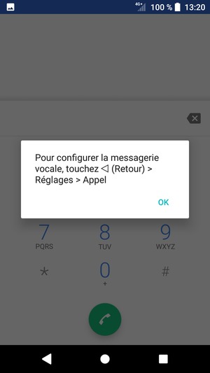 Si votre messagerie vocale n'est pas configurée, sélectionnez OK