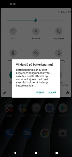 Velg SLÅ PÅ
