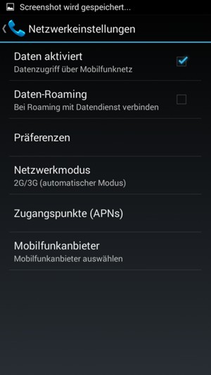 Wählen Sie Netzwerkmodus