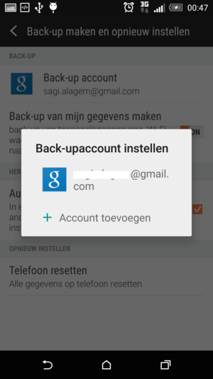 Selecteer uw account