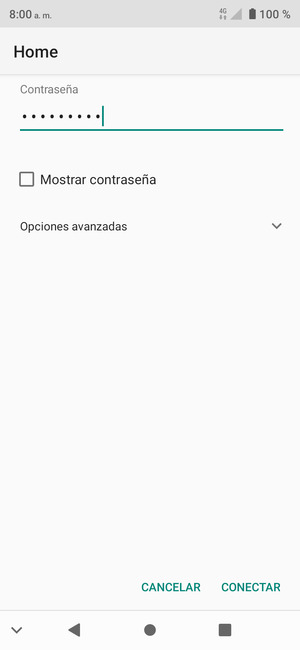 Introduzca la contraseña de Wi-Fi y seleccione CONECTAR