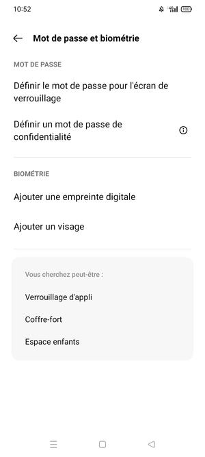 Sélectionnez Définir le mot de passe pour l'écran de verrouillage