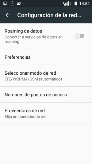 Para cambiar la red en caso de problemas de conectividad, seleccione Proveedores de red