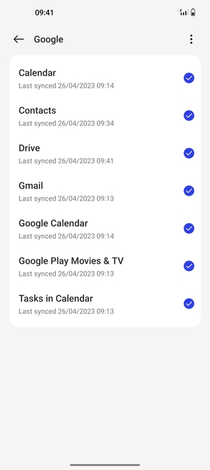 Make sure Contacts is selected