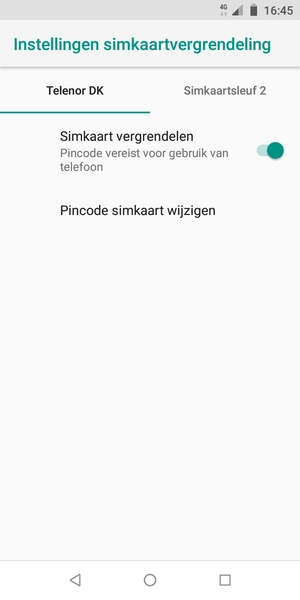 Selecteer Public en Pincode simkaart wijzigen