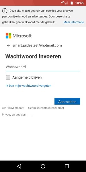Voer uw wachtwoord in en selecteer Aanmelden