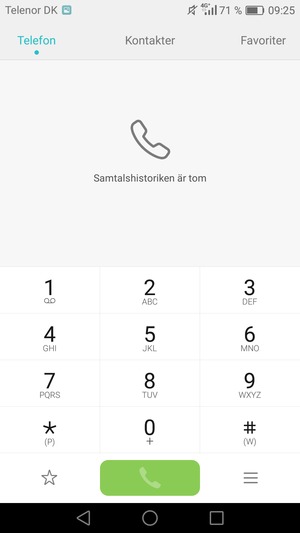 Tryck på och håll inne nummer 1