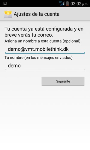 Déle a su cuenta un nombre y escriba su nombre. Seleccione Siguiente