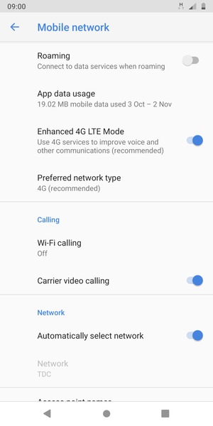 Turn off Automatically select network
