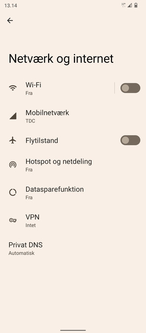 Vælg Mobilnetværk