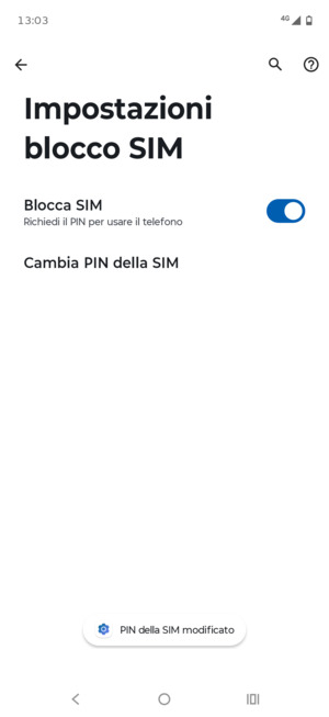 Il tuo PIN della SIM è stato modificato