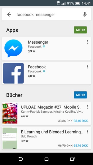 Wählen Sie die App