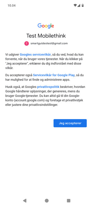 Vælg Jeg accepterer