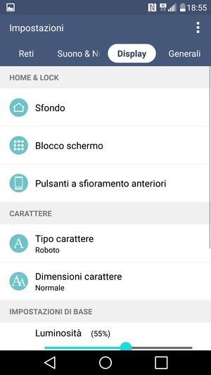 Seleziona Display e Blocco schermo
