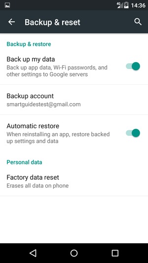 Select Backup account