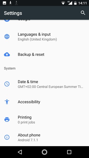 Scroll to and select About phone