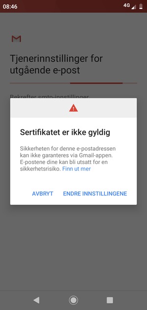 Velg ENDRE INNSTILLINGENE