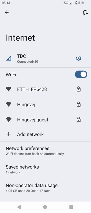 Select the wireless network you want to connect to