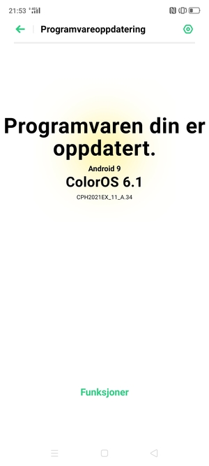 Hvis telefonen din er oppdatert, vil du se følgende skjermbilde