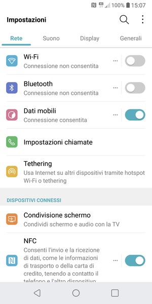 Seleziona Rete e Wi-Fi