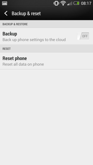 Set Backup to ON