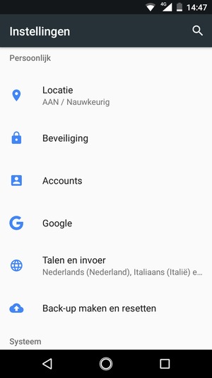 Scroll naar en selecteer Beveiliging