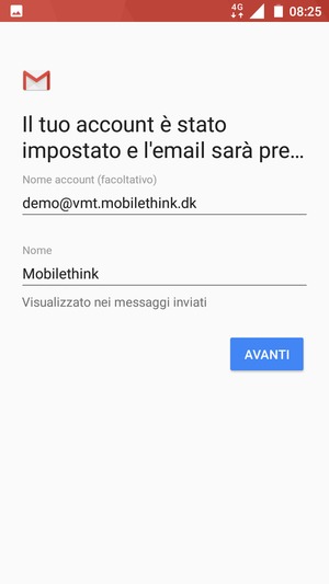 Scegli un nome per il tuo account e inserisci il tuo nome. Seleziona AVANTI