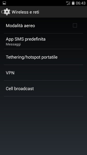 Seleziona Tethering/hotspot portatile