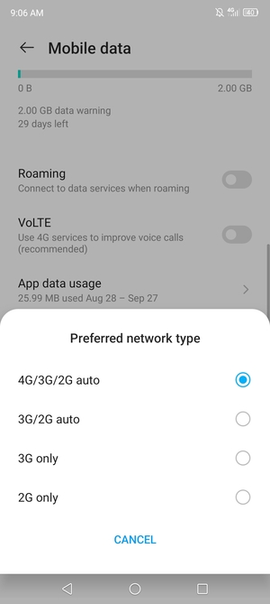 Select your preferred option