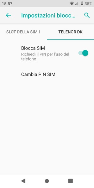 Seleziona Public e Cambia PIN SIM