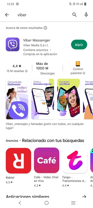 Seleccione la aplicación