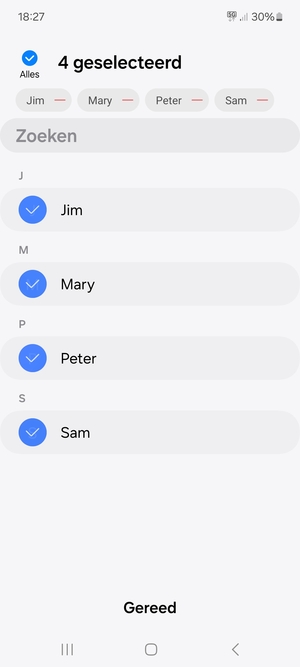 Selecteer Gereed