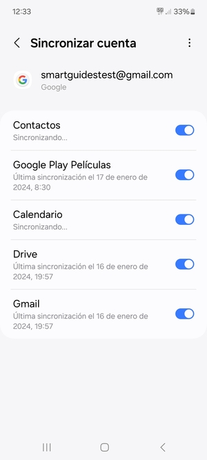 Su información será sincronizada