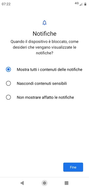 Seleziona la tua opzione preferita e poi Fine