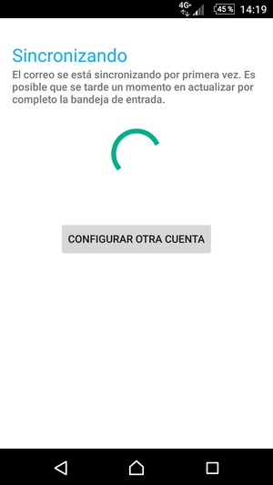 Espere a que el proceso de sincronización finalice