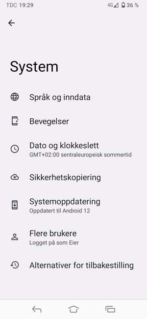 Velg Sikkerhetskopiering
