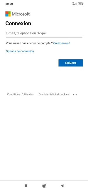 Saisissez votre adresse Hotmail et sélectionnez Suivant