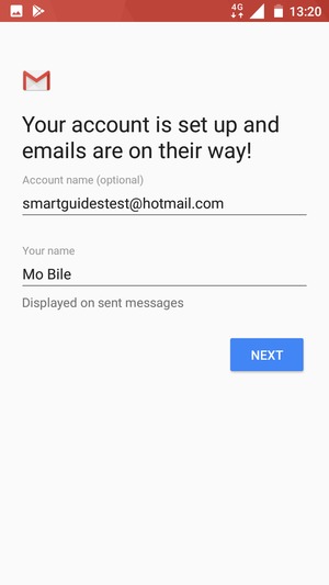 Give your account a name and enter your name. Select NEXT