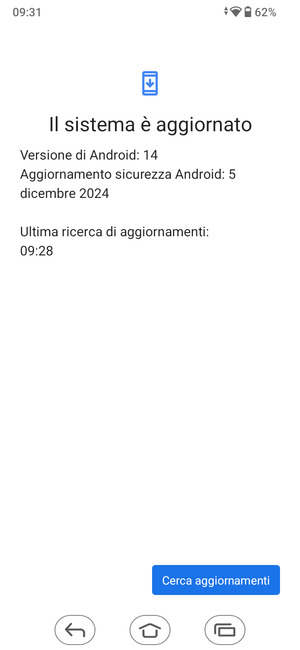 Se il tuo telefono è aggiornato, vedrai la seguente schermata