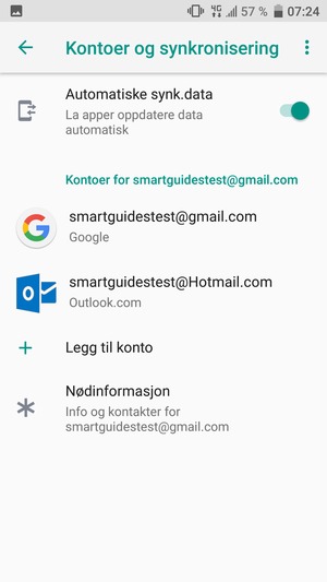 Velg din Google-konto