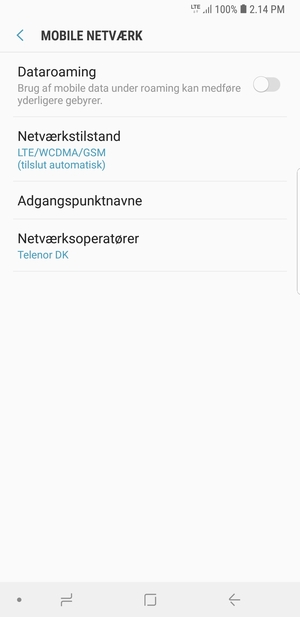For at skifte netværk, hvis der opstår netværksproblemer, vælg Netværksoperatører