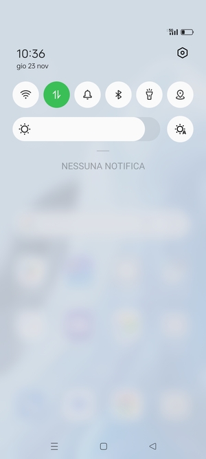 Scorri nuovamente verso il basso il menu in alto