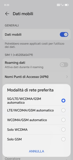 Seleziona la tua opzione preferita