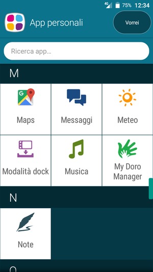 Scorri e seleziona Messaggi